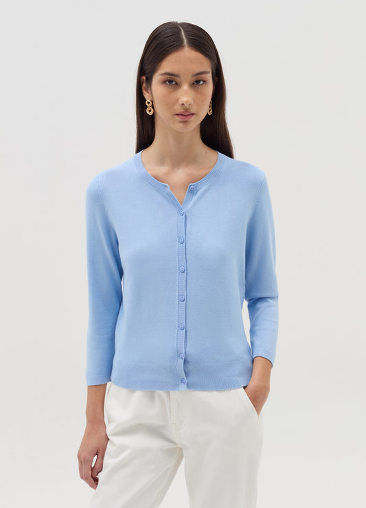 Cardigan with three-quarter sleeves