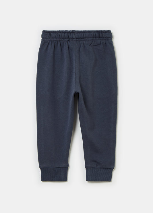 Fleece joggers with drawstring and print