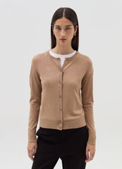 Cardigan with round neckline