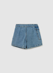 Cargo skort in denim with darts