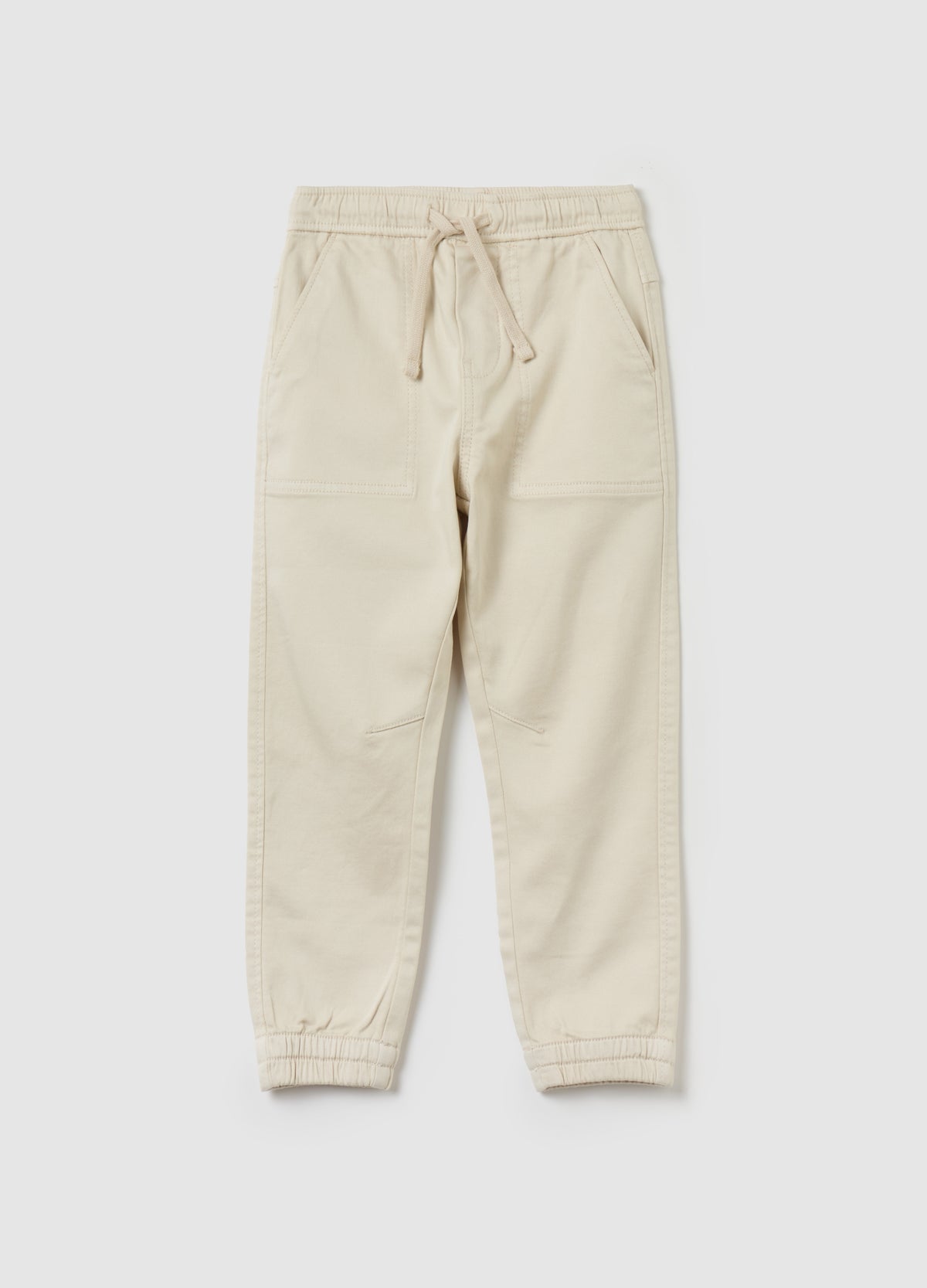 Stretch cotton joggers with drawstring