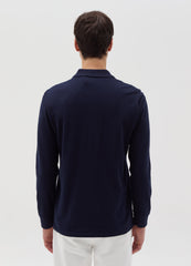 Cotton polo shirt with long sleeves