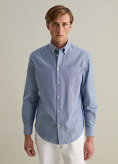 Oxford cotton shirt with button-down collar