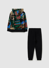 Fleece jogging set with print