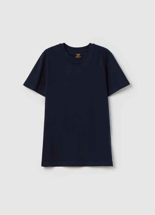 Solid colour T-shirt in organic cotton