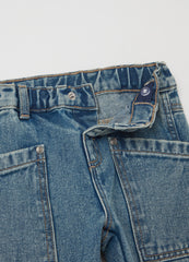 Cotton jeans with abrasions