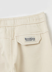 Stretch cotton joggers with drawstring