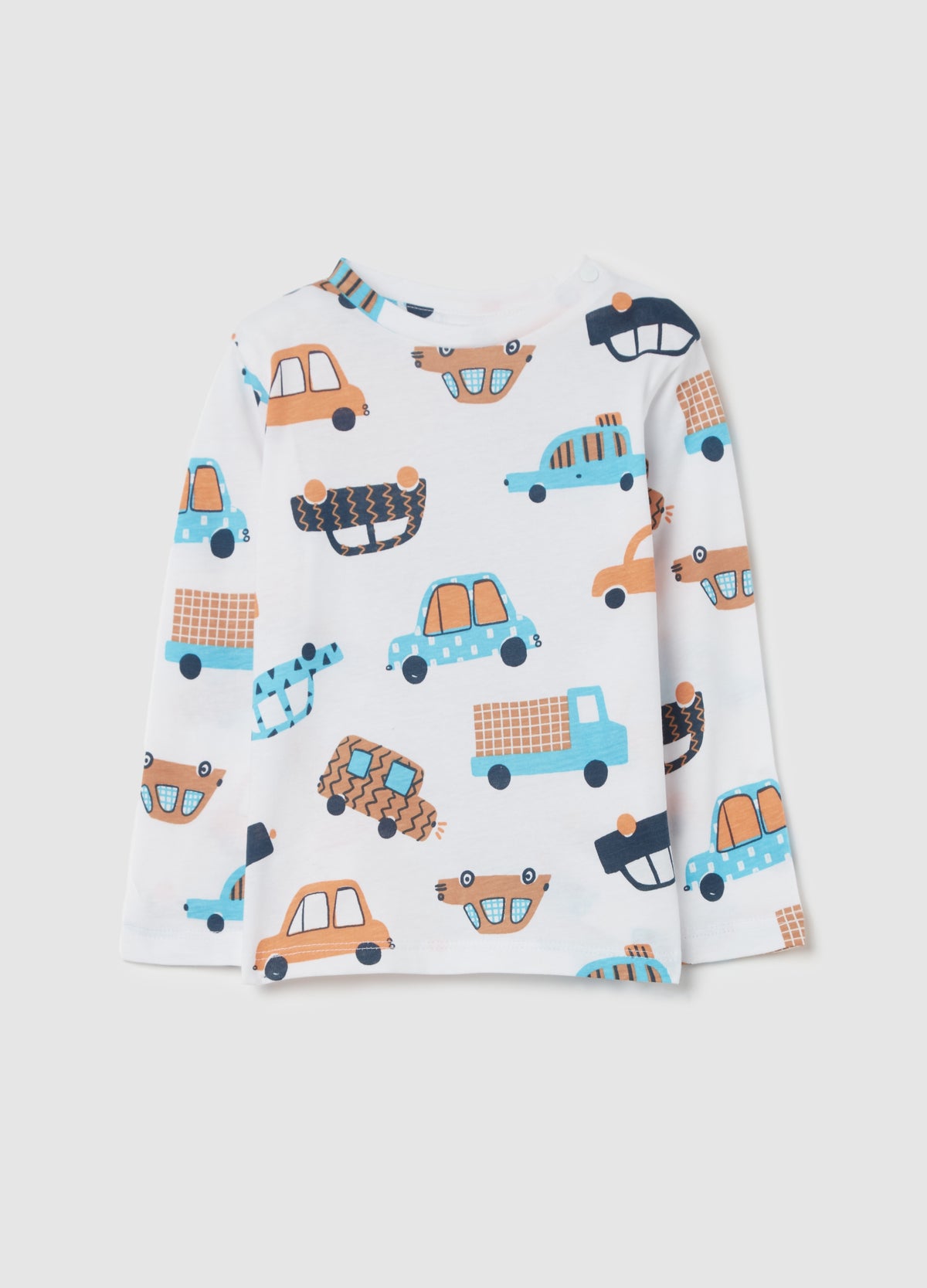 T-shirt with long sleeves and small cars print