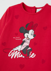 T-shirt with long sleeves and Minnie Mouse print