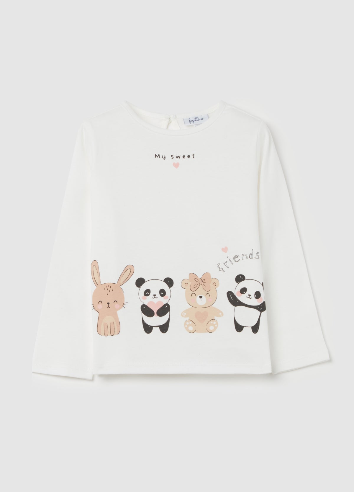 T-shirt with long sleeves and animals print