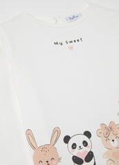 T-shirt with long sleeves and animals print