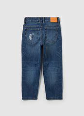 Jeans with five pockets and ''Sk8 & Spray” print