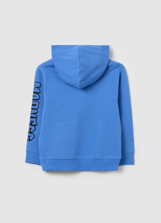 Sweatshirt with hood and ''N. YORK CITY” print