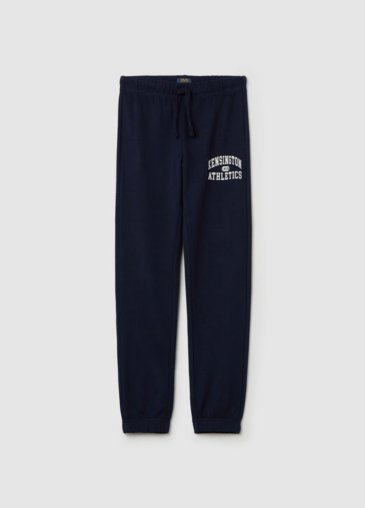 FLEECE JOGGERS WITH DRAWSTRING AND PRINT