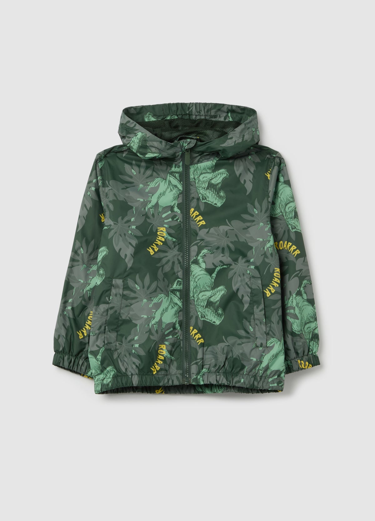 WATERPROOF JACKET WITH HOOD AND PRINT
