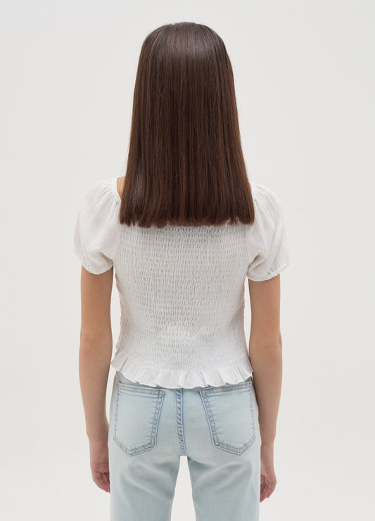 CRêPE BLOUSE WITH SHIRRING