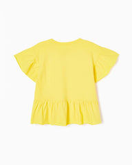 Cotton T-shirt with Frills for Girls