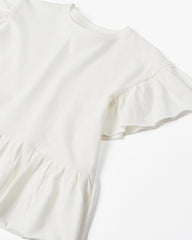 Cotton T-shirt with Frills for Girls