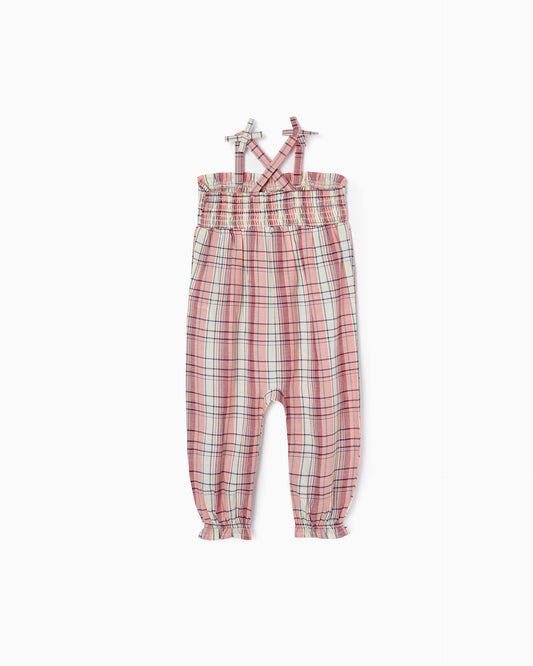 Plaid Jumpsuit in Cotton for Baby Girls