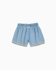 Denim Paperbag Shorts for Girls