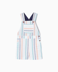 Striped Dungarees in Cotton for Baby Boys 'You&Me'