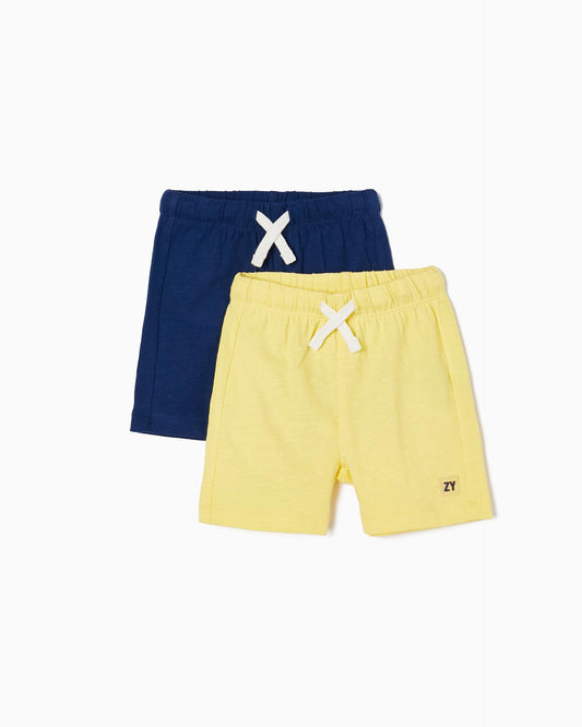 Pack 2 Cotton Sport Shorts for Baby Boys