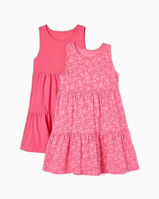 Pack 2 Cotton Dresses for Girls 'Starfish'