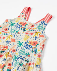 Cotton Top with Tropical Pattern for Girls