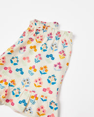 Cotton Shorts with Floral Motif for Baby Girls