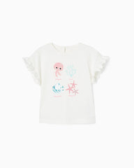 Cotton T-shirt for Baby Girls 'Sea Creatures'