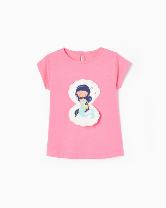 Cotton T-shirt for Baby Girls 'Mermaid'