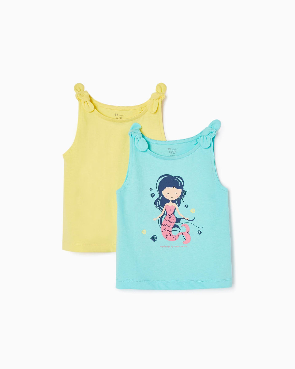 Pack 2 Cotton T-shirts for Baby Girls 'Mermaid'