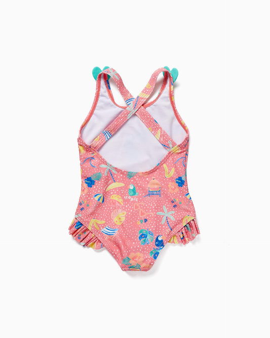 Swimsuit with UV 80 Protection for Baby Girls 'Tropical'