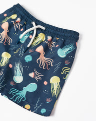 Swim Shorts with Deep Sea Pattern for Baby Boys