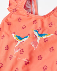 Swimsuit with Hummingbirds UV 80 Protection for Baby Girls