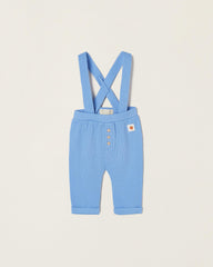 Cotton Ribbed Trousers with Straps for Newborn Baby Boys