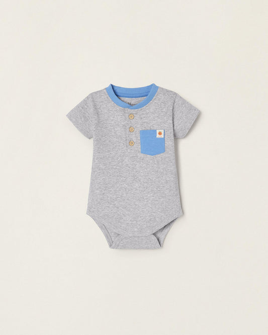 Cotton Ribbed Bodysuit for Newborn Baby Boys