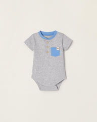 Cotton Ribbed Bodysuit for Newborn Baby Boys