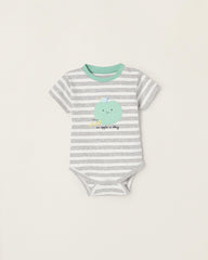 Cotton Ribbed Bodysuit for Newborn Baby Boys 'Apple'