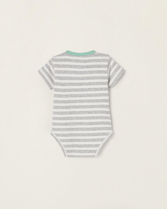 Cotton Ribbed Bodysuit for Newborn Baby Boys 'Apple'