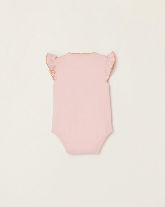 Cotton Ribbed Bodysuit for Newborn Baby Girls 'Pineapple'