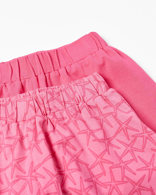 Pack 2 Shorts for Girls 'Starfishes'