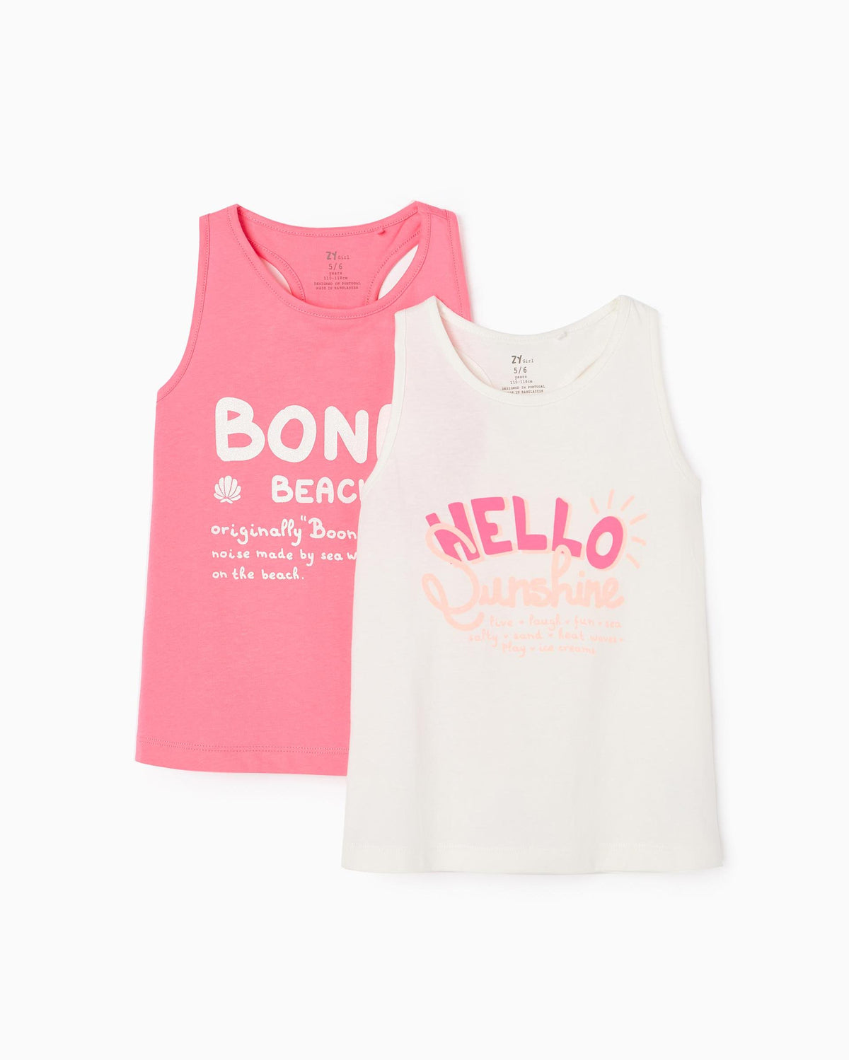 2-Pack Cotton Tops for Girls 'Hello Sunshine'