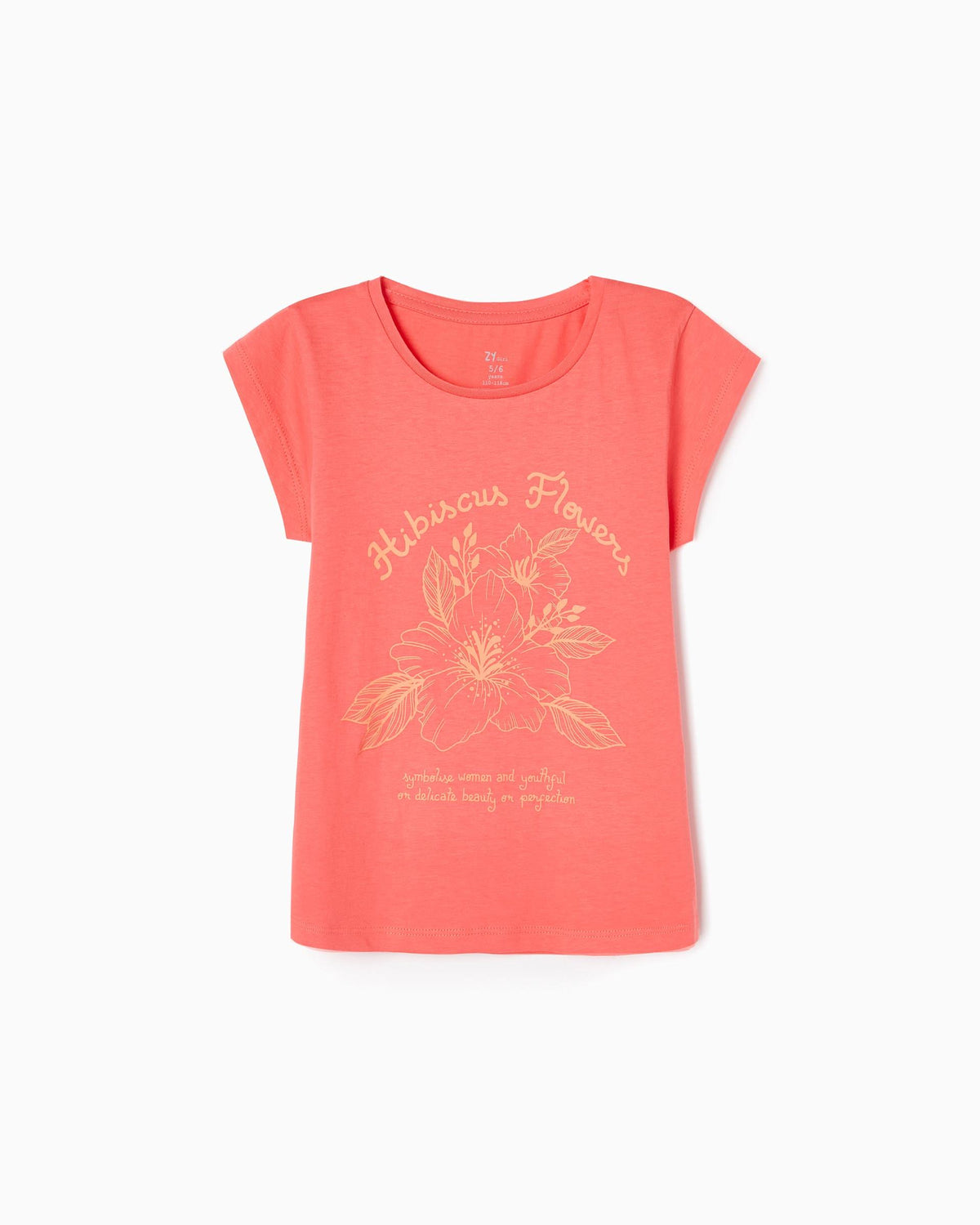 Cotton T-shirt for Girls 'Hibiscus Flower'