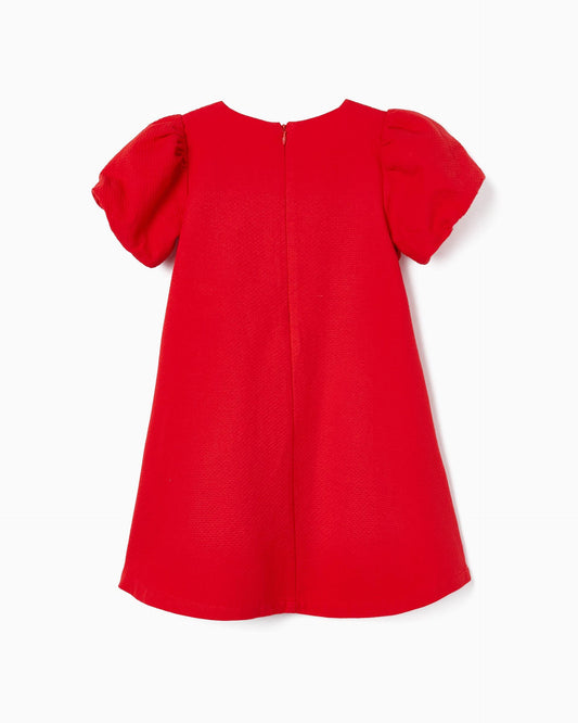 Dress with Bow-Shaped Neckline for Girls