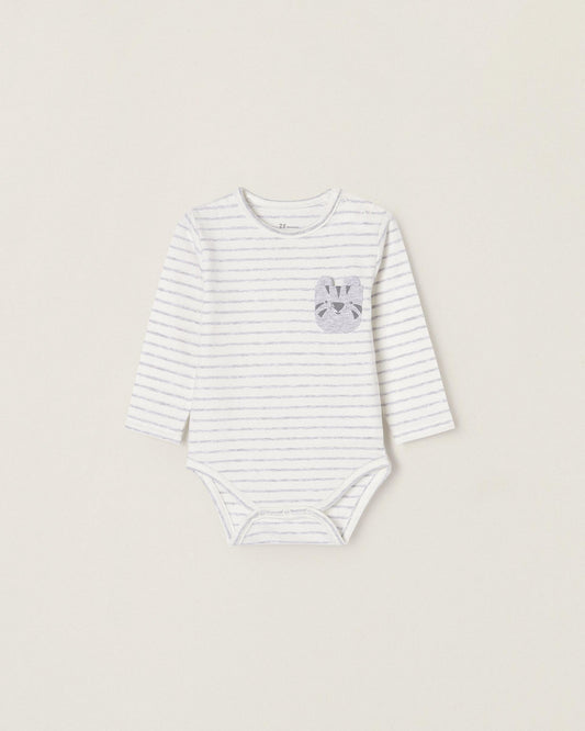 Striped Bodysuit in Cotton for Newborn Baby Boys 'Tiger'