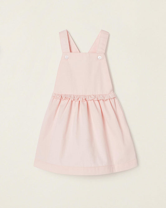 Cotton Twill Pinafore Dress for Newborn Baby Girls