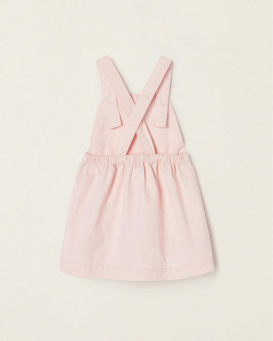 Cotton Twill Pinafore Dress for Newborn Baby Girls