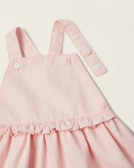 Cotton Twill Pinafore Dress for Newborn Baby Girls