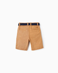 Chino Twill Shorts With Belt for Boys